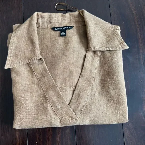 Banana Republic  Cruz Linen Utility Top Size Medium 100% Linen - Picture 12 of 12